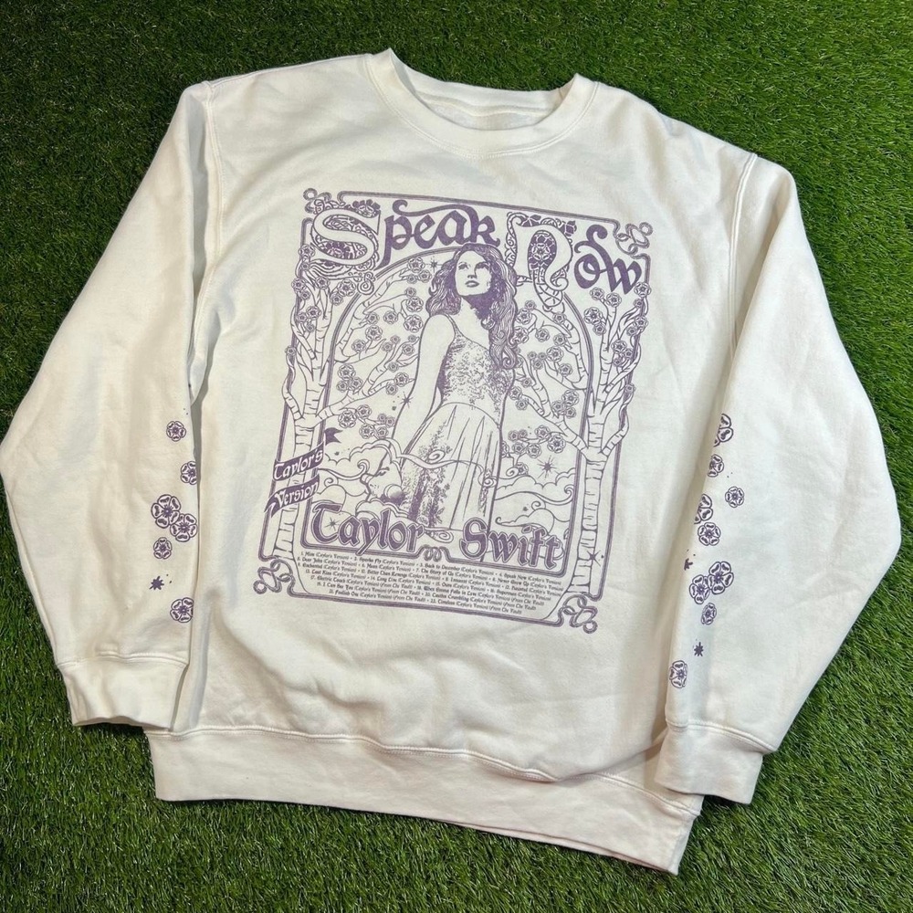 Taylor Swift Speak Now Taylor's Version Sweatshirt Large Purple Graphic Crewneck
